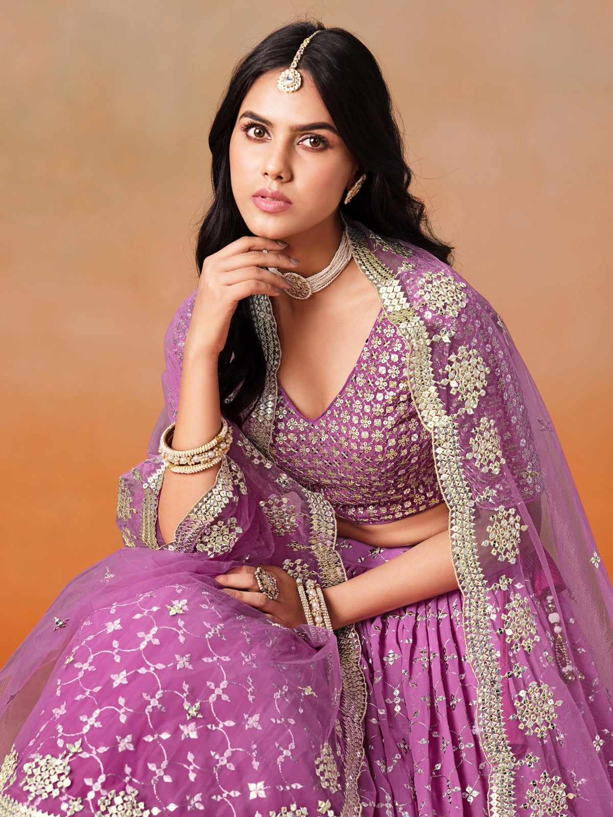 Elegance pink color chaniya choli online