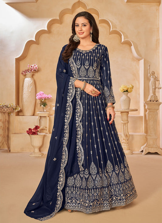 Navy Blue ethnic Dress for women