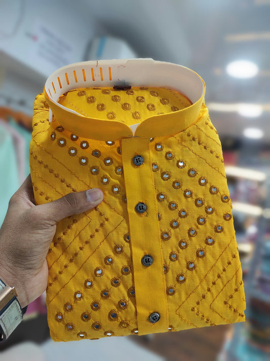 Yellow navratri style kurta