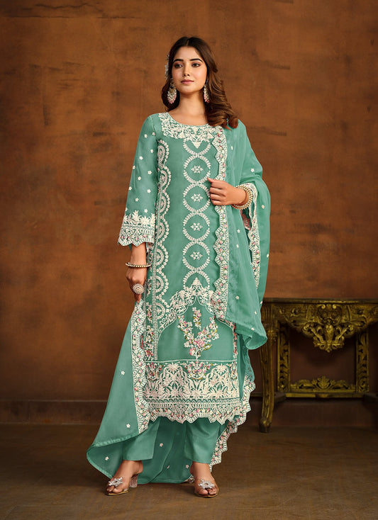 Green suit with Dupatta