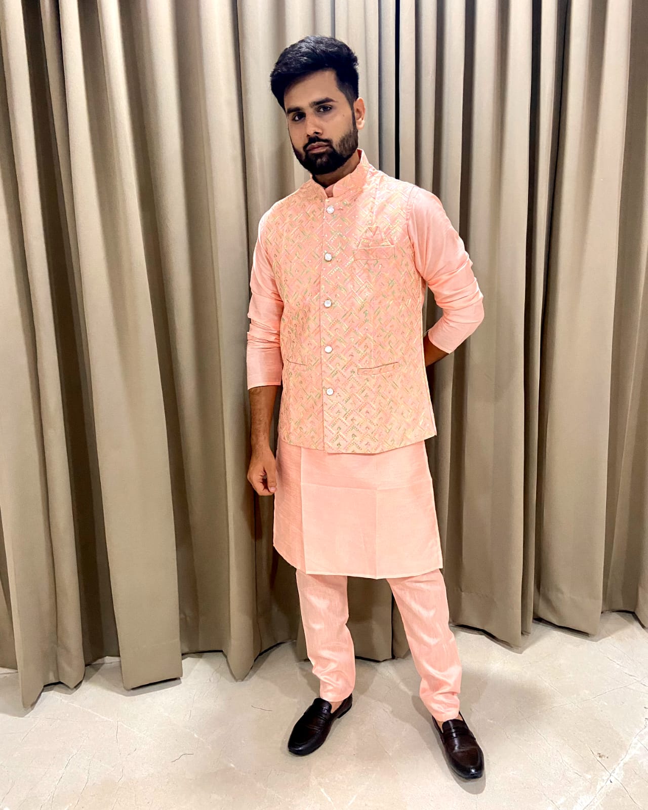 Orange color stylish kurta pajama price