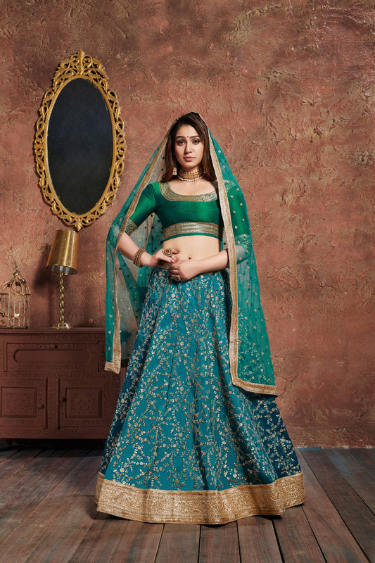 turquoise lehenga choli for wedding