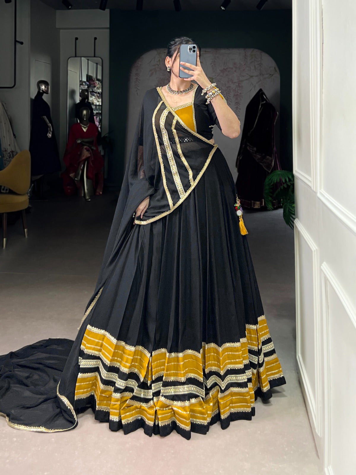 Festive wear black chaniya choli in USA