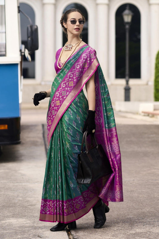 Green Saree Party Wear