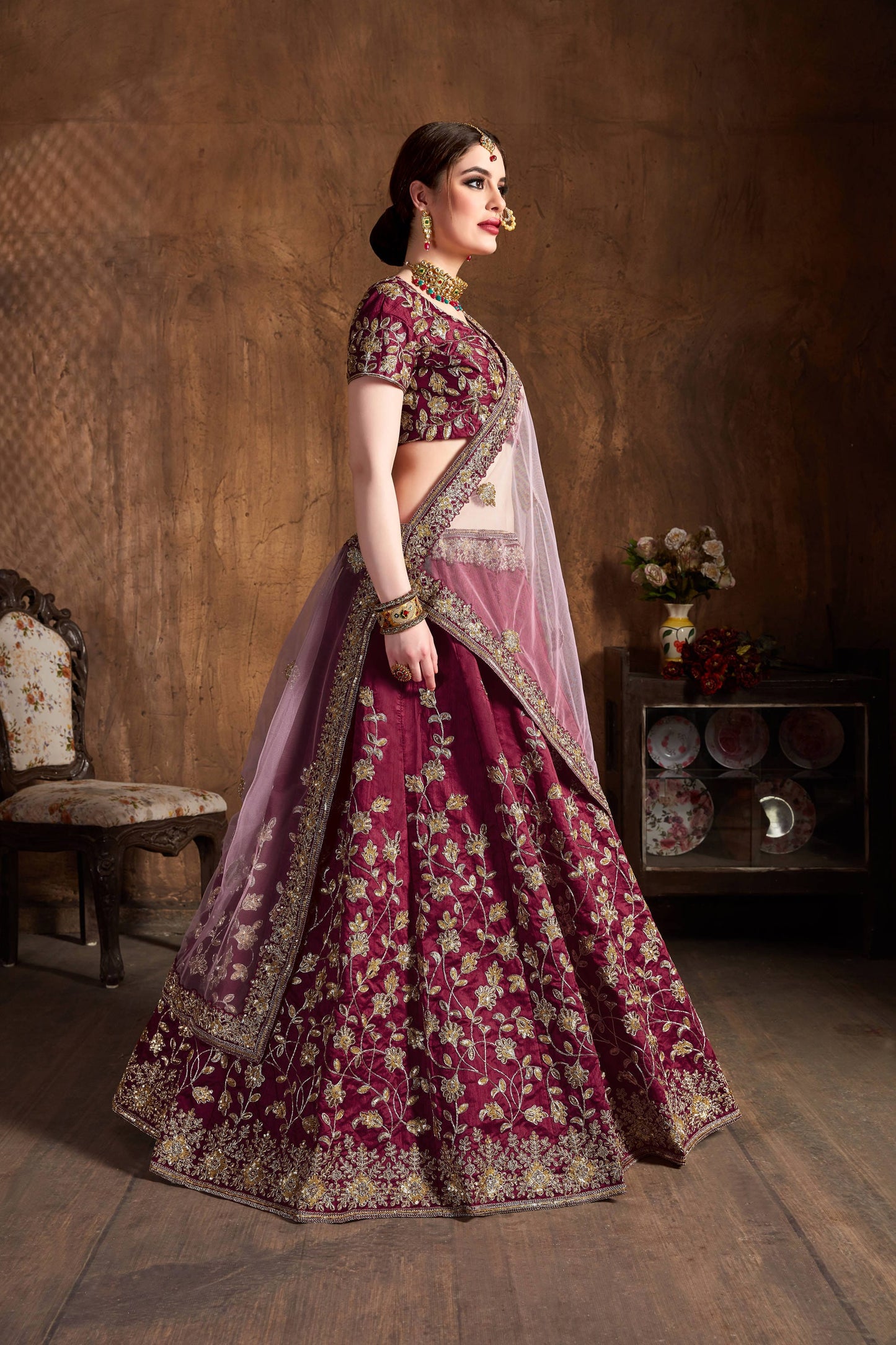 Maroon lehenga choli for wedding with price
