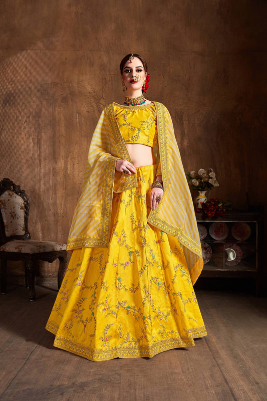 Wedding wear yellow color lehenga choli UK