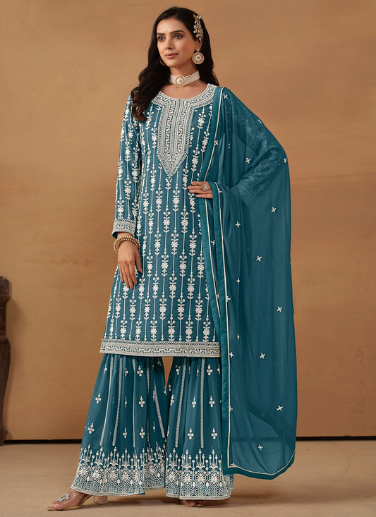 Rama color georgette sharara suit for women online shopping