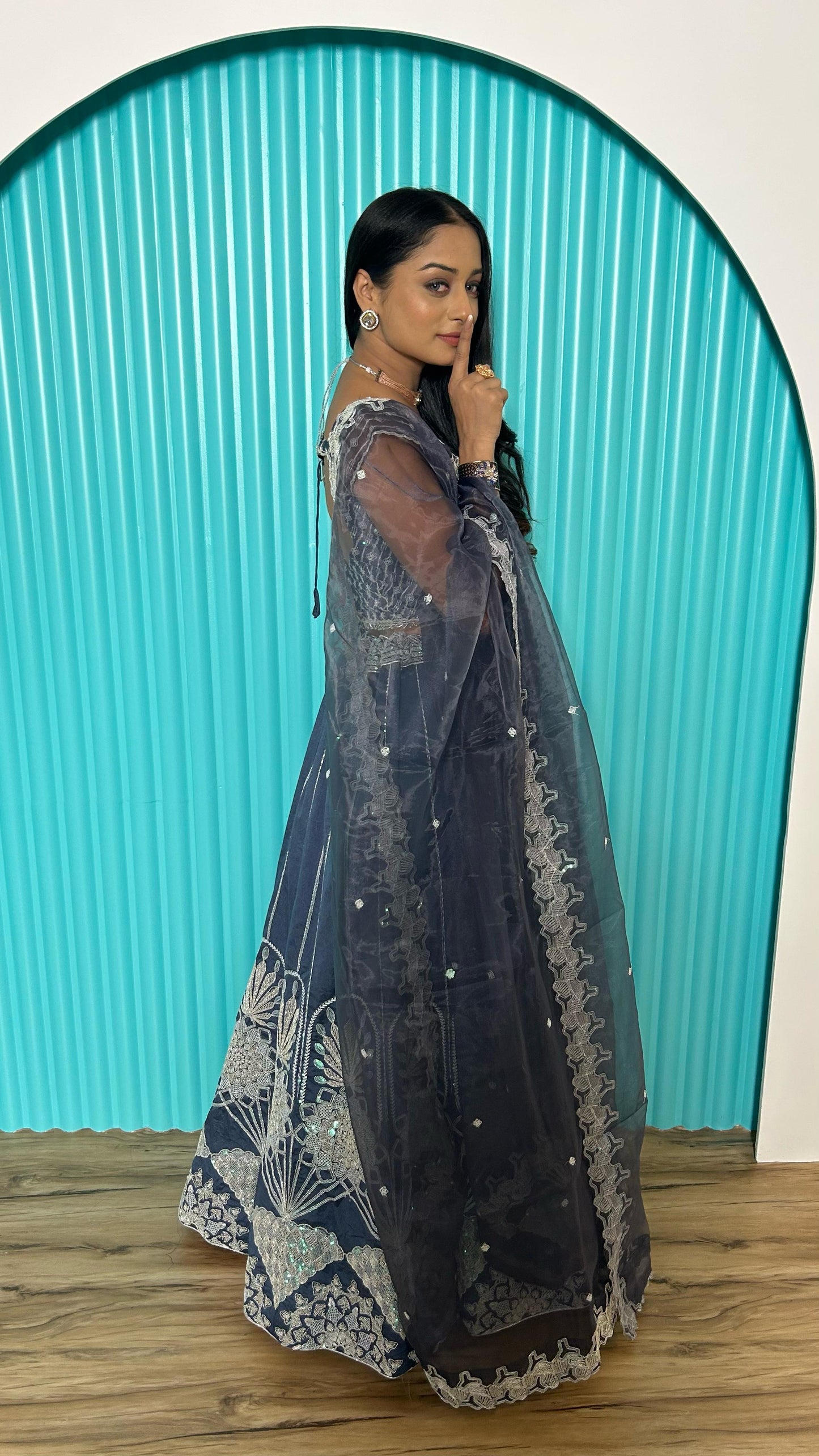 Blue color lehenga choli