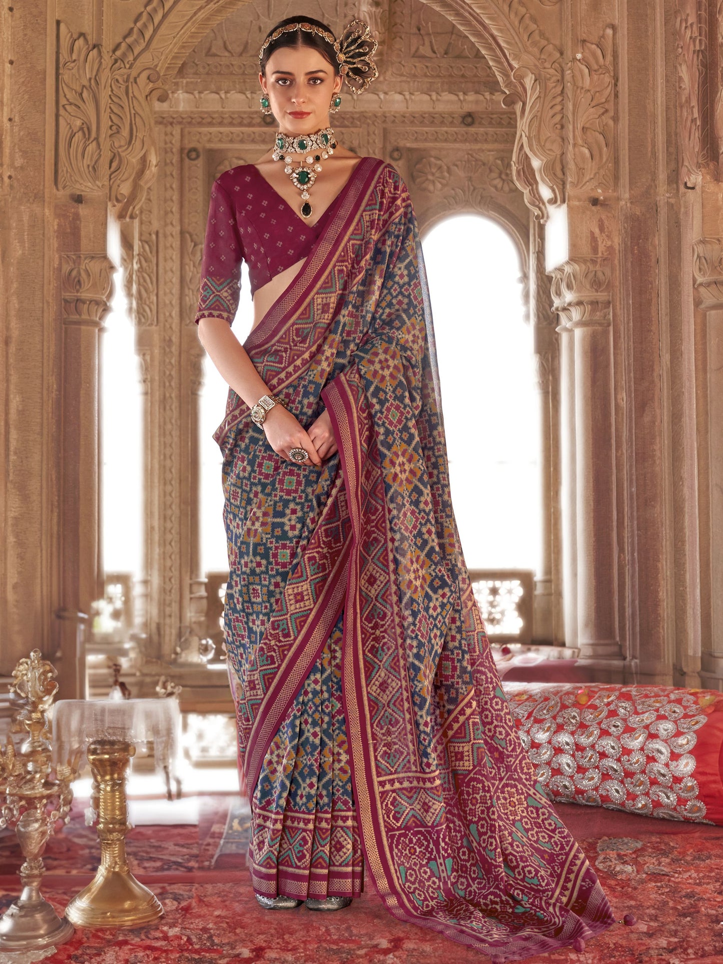 Blue georgette sarees Party Wear