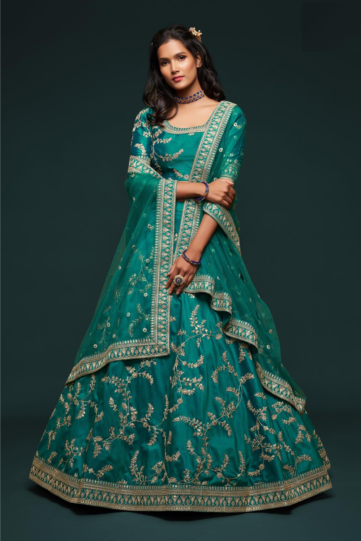 Green Lehenga combination