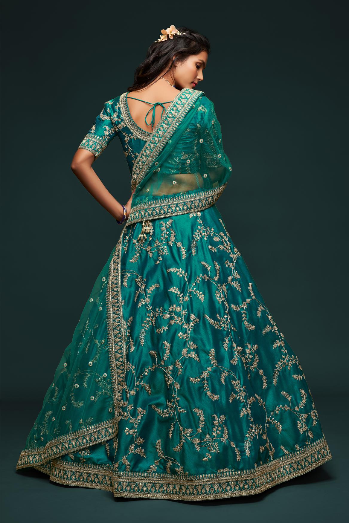 Green Lehenga with Matching Dupatta