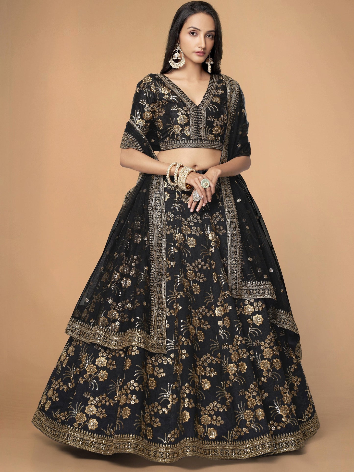 Modern Black Lehenga For Wedding
