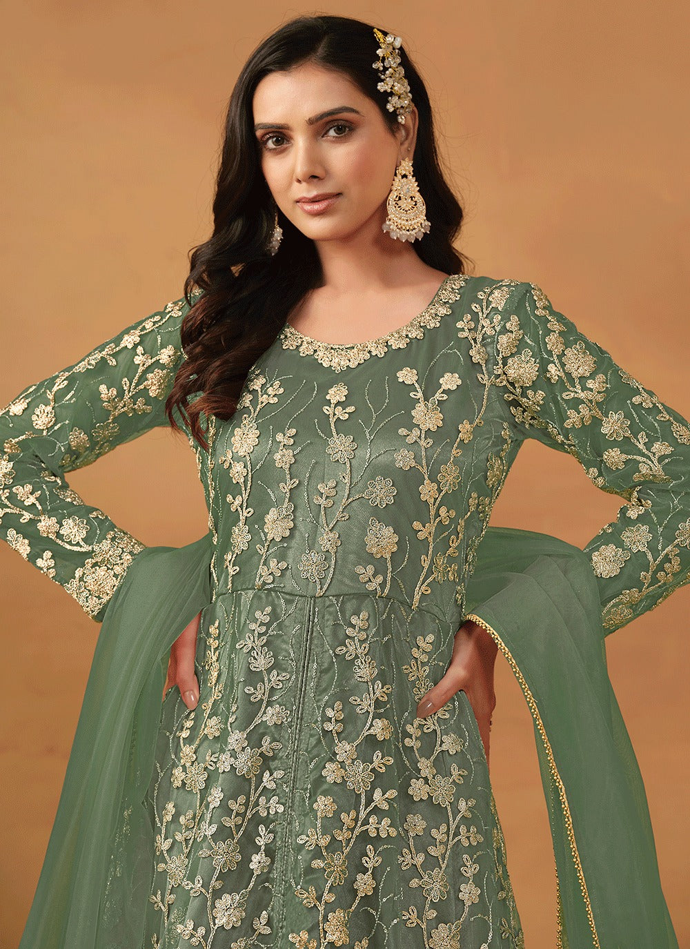 Pista salwar suit with dupatta online shopping