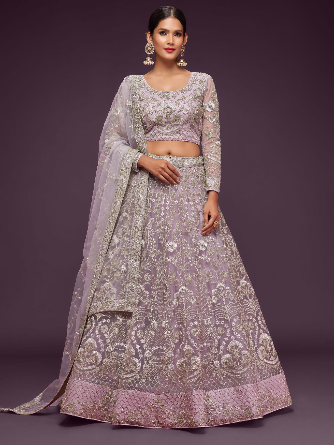 dusky orchid lehenga wedding