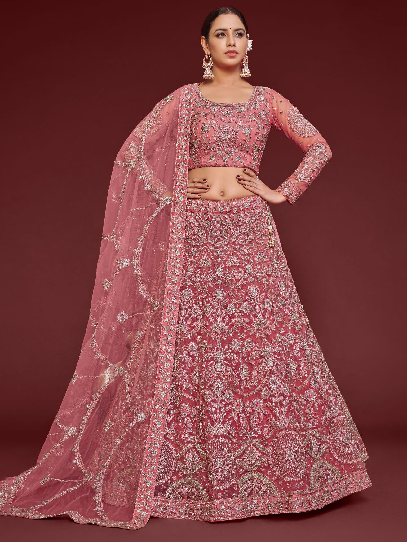 heavy pink lehenga choli