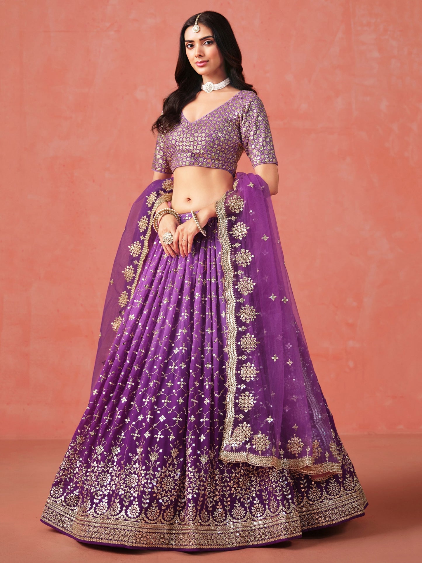 Purple color designer chaniya choli USA