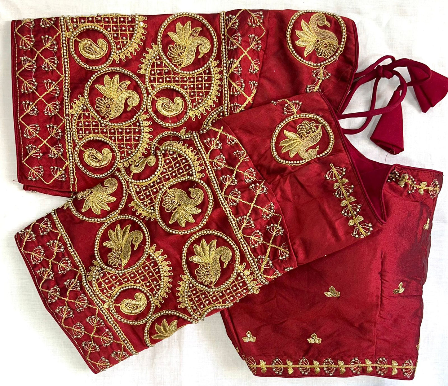 Maroon color silk designer Blouse online