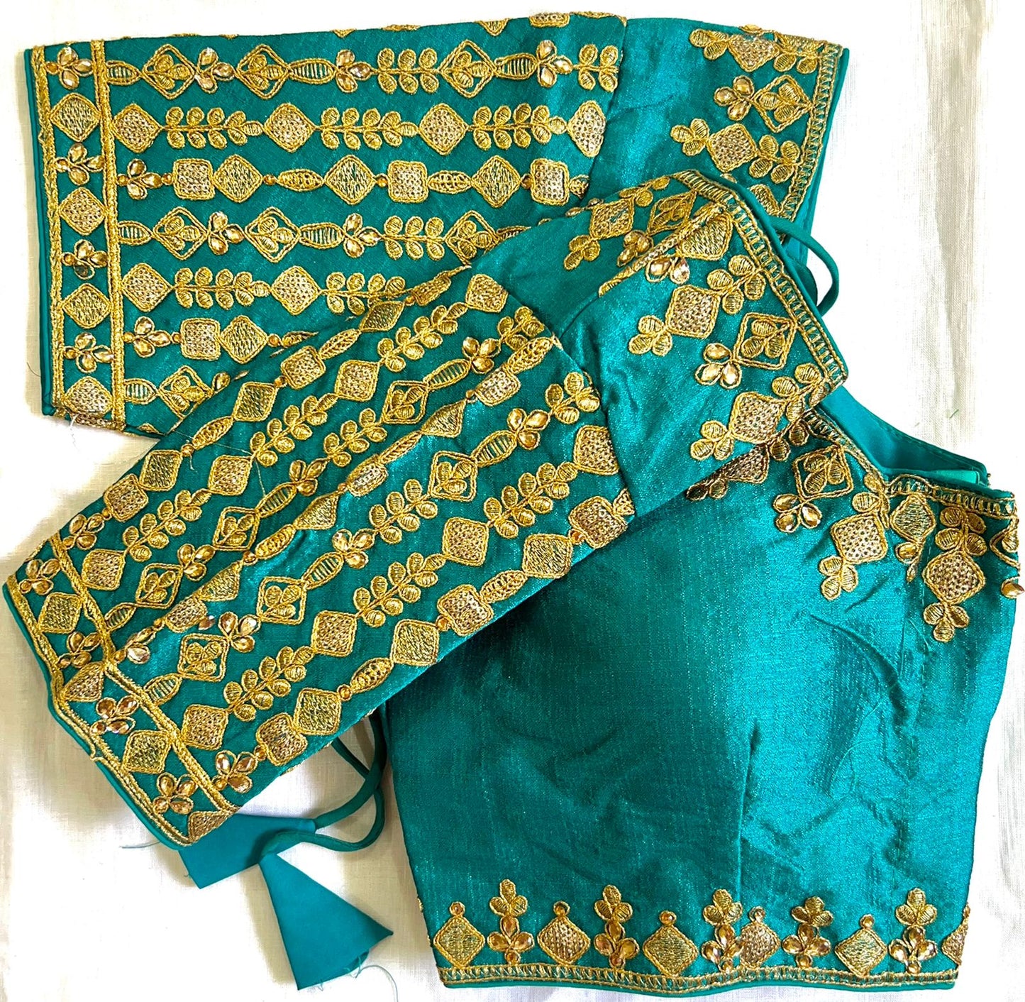 Rama color phantom silk sequins work blouse