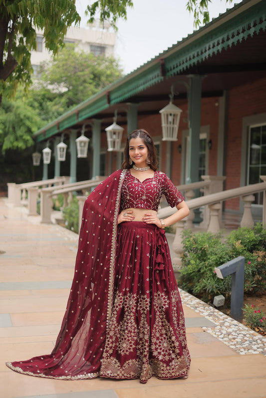 Maroon lehenga choli for women