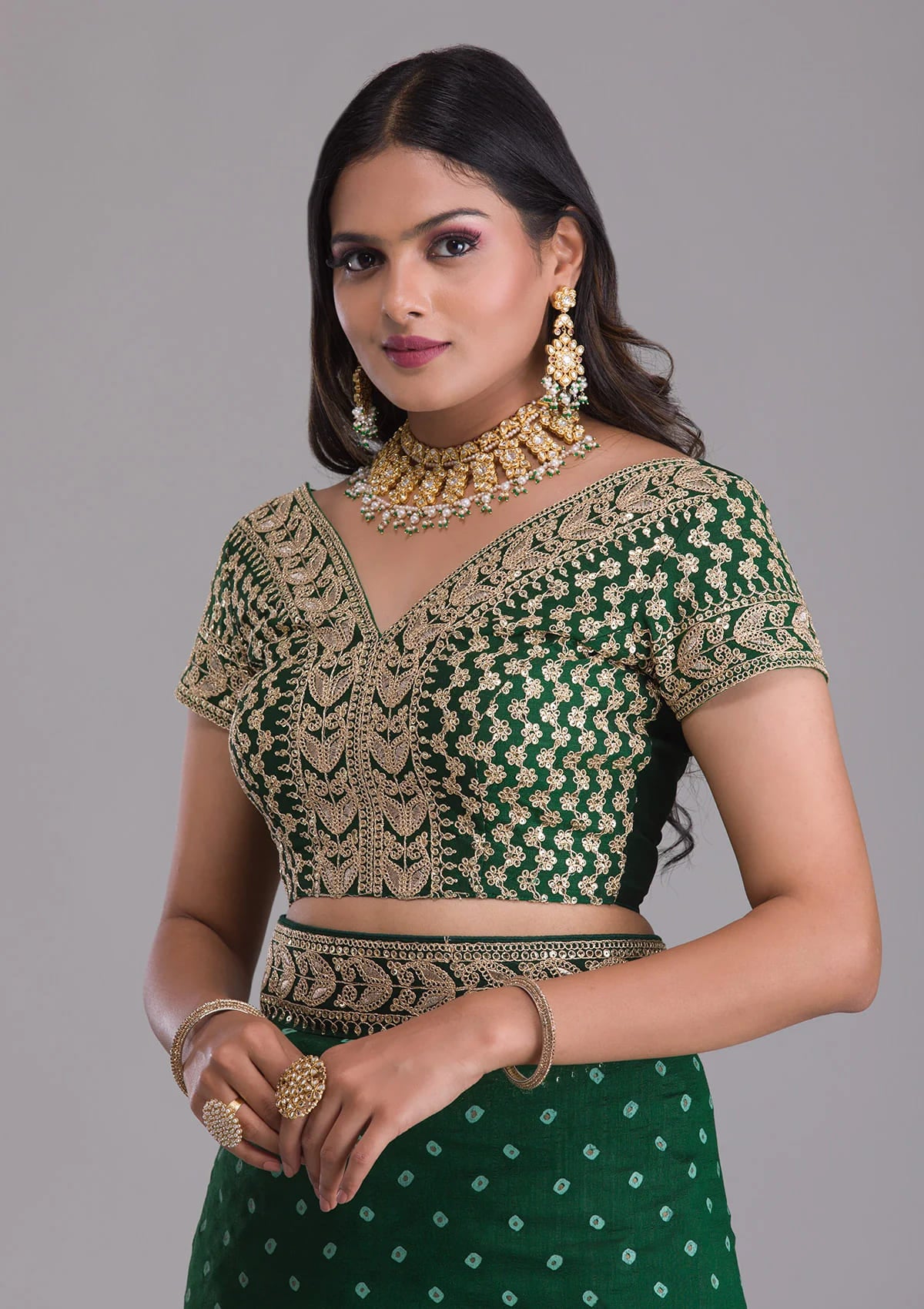 Green georgette saree for wedding