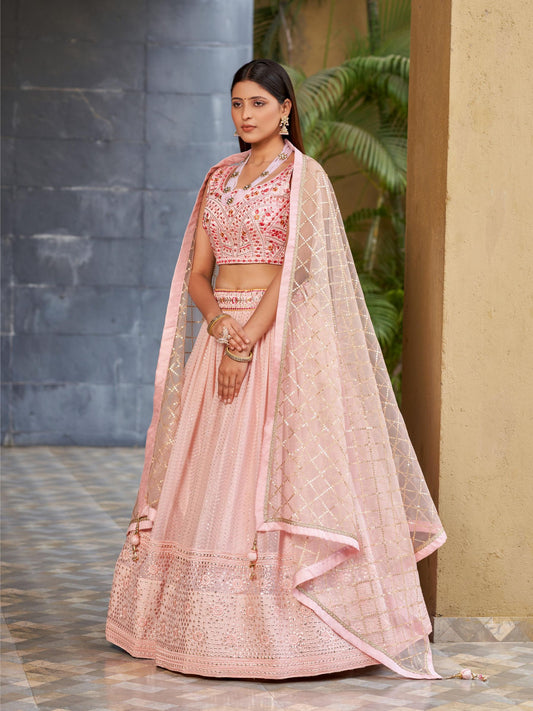 Pink lehenga Bridal look