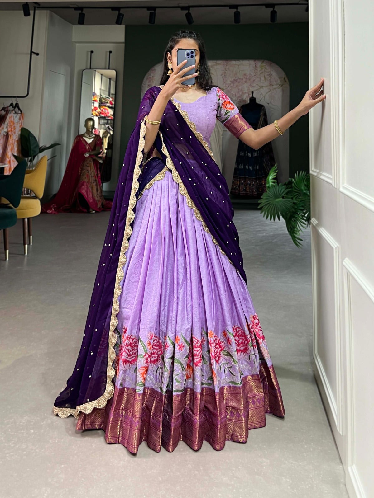 Lavender lehenga choli for women