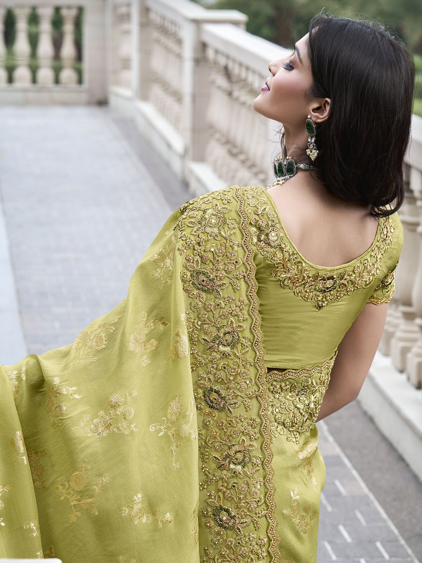 Green Tissue Silk Saree