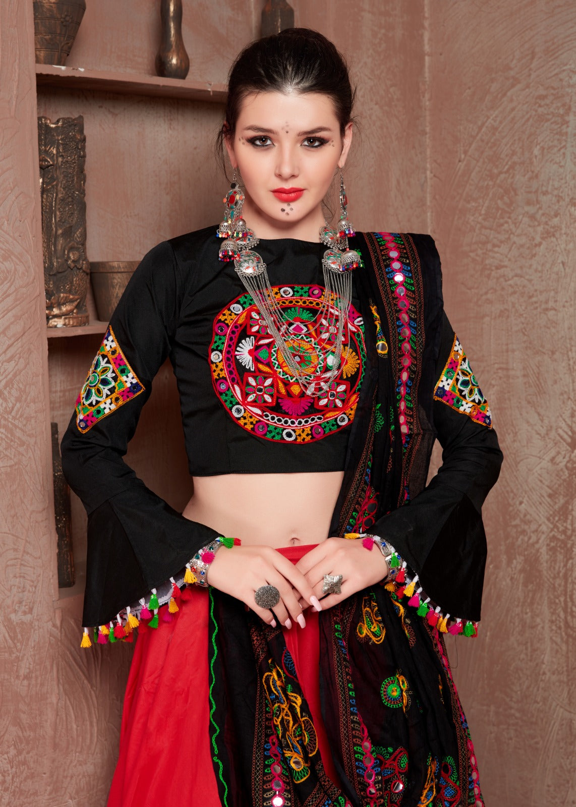 Red chaniya choli navratri online