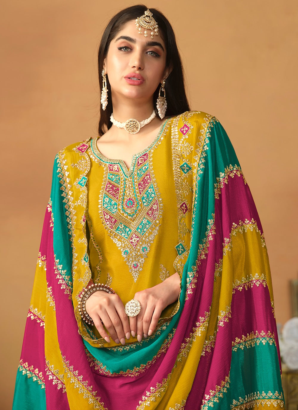Yellow Color salwar suit online shopping