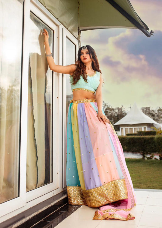 Pure Georgette Lehenga Choli with Dupatta
