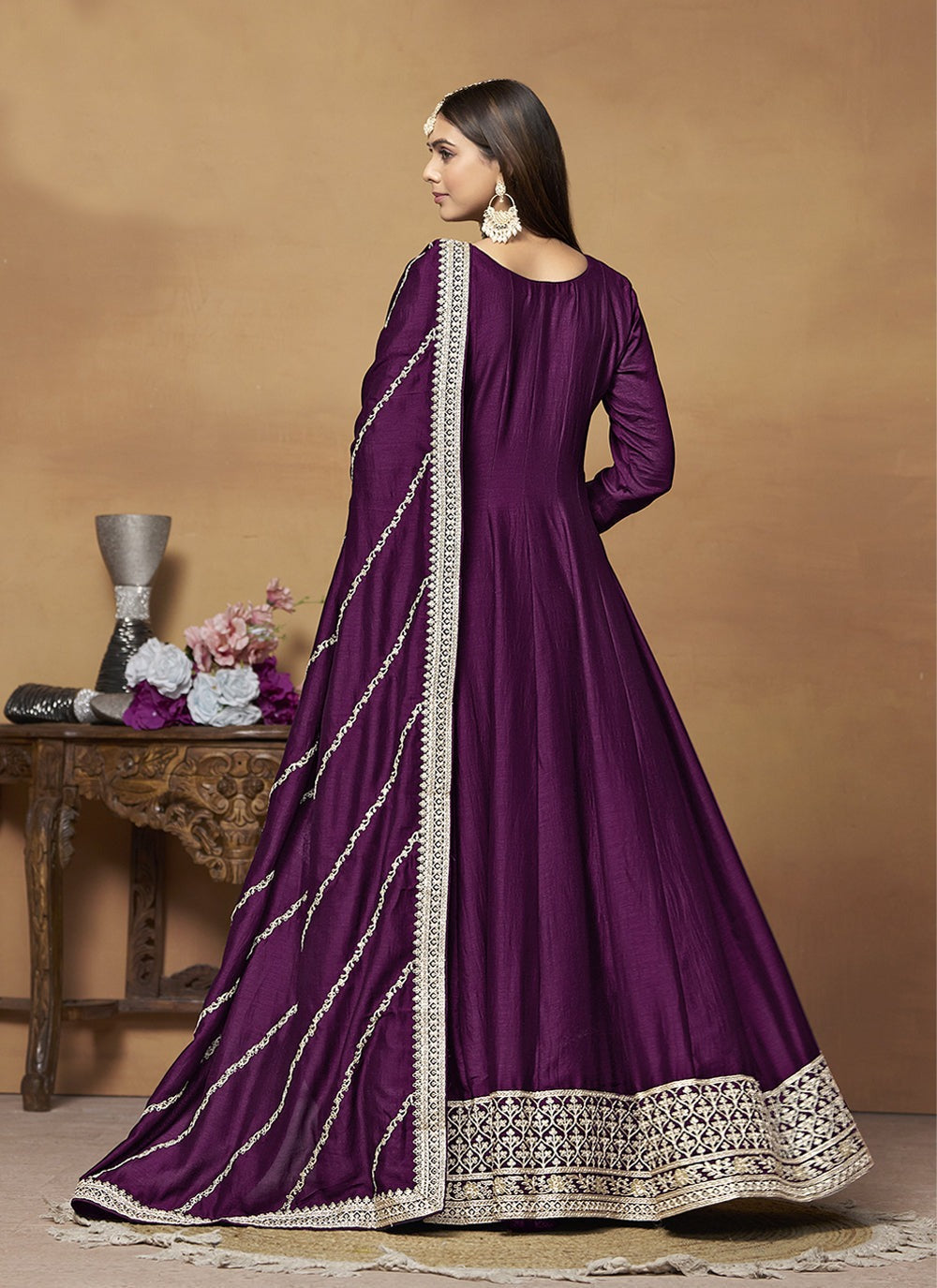 Silk Gown Dress With Dupatta