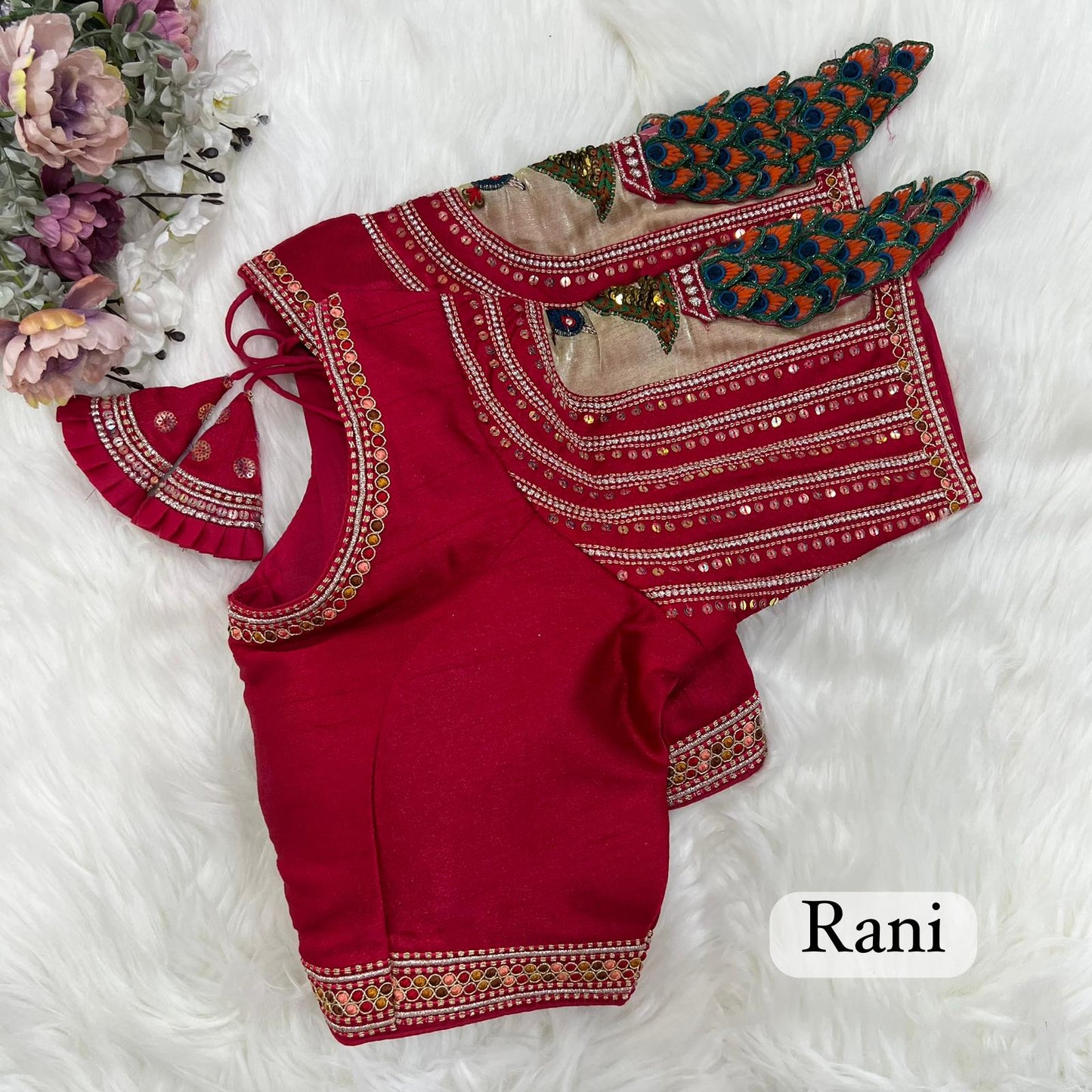 Rani color silk wedding wear blouse