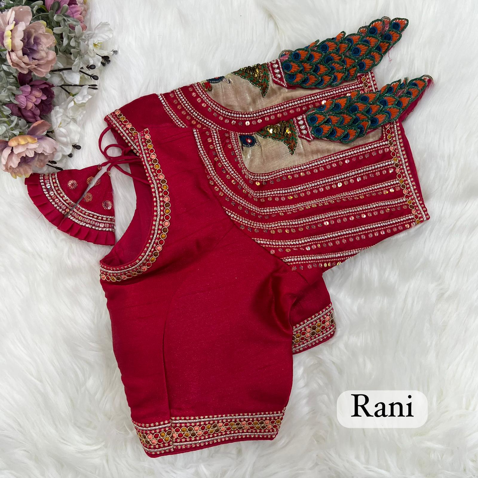 Rani color silk wedding wear blouse