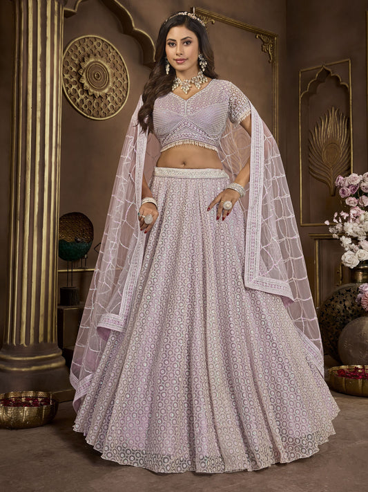 Lavender color premium net lehenga choli for women with price