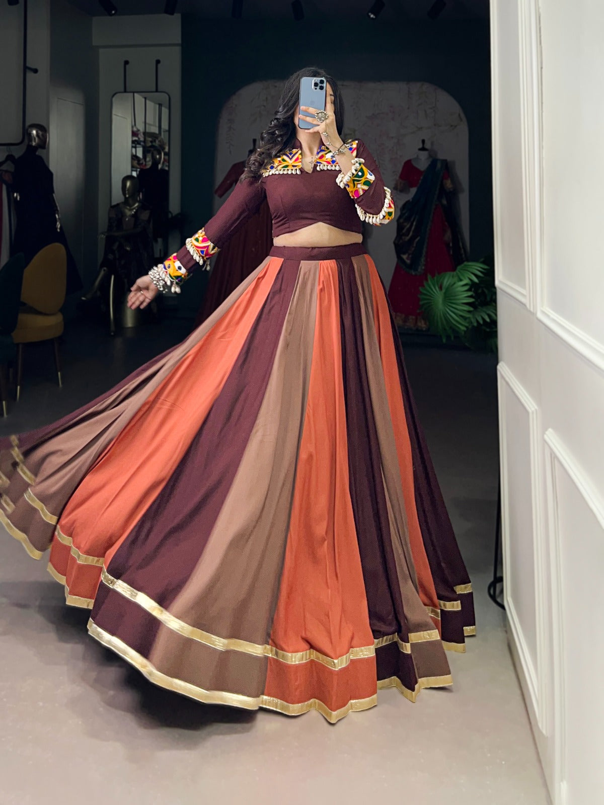 Navratri rayon lehenga choli for women online shopping