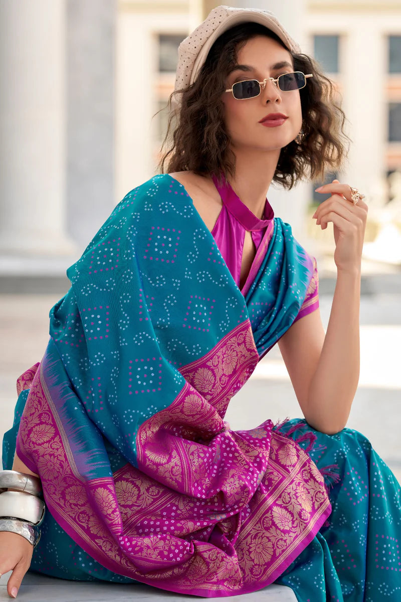 Rama color soft silk saree with blouse price