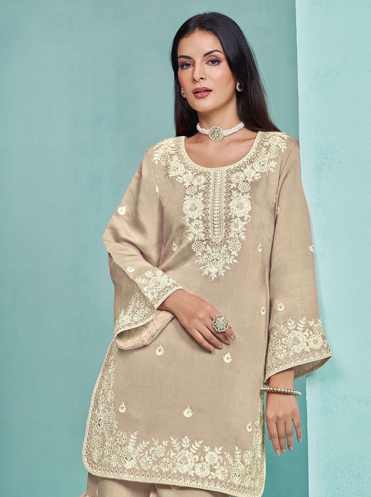 Beige color salwar suit for women price