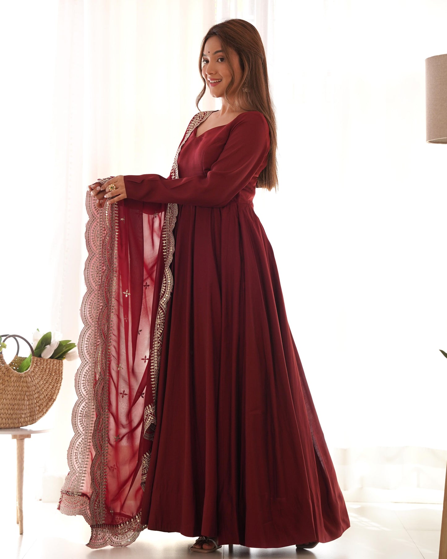 Maroon Gown for Women