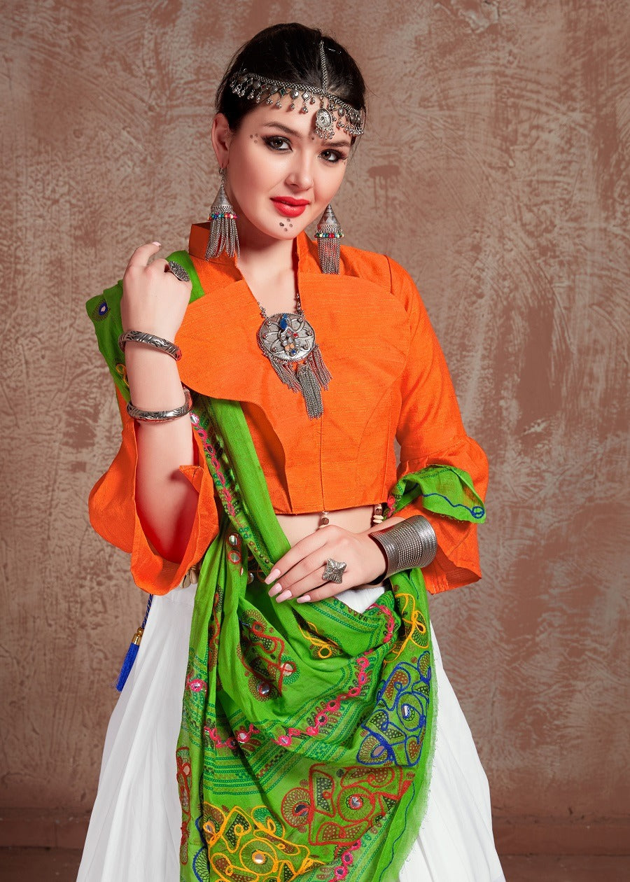 Navratri white lehenga choli for women with price