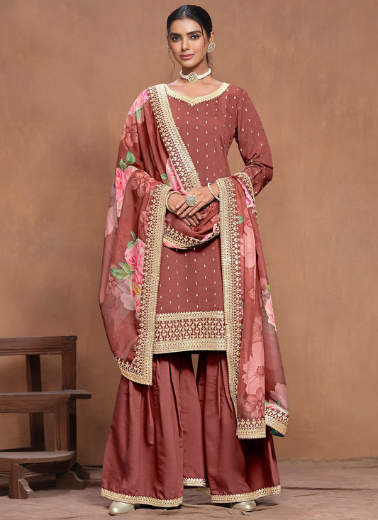 Rust colour salwar suit for women price