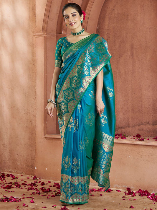 Rama Green Silk Saree