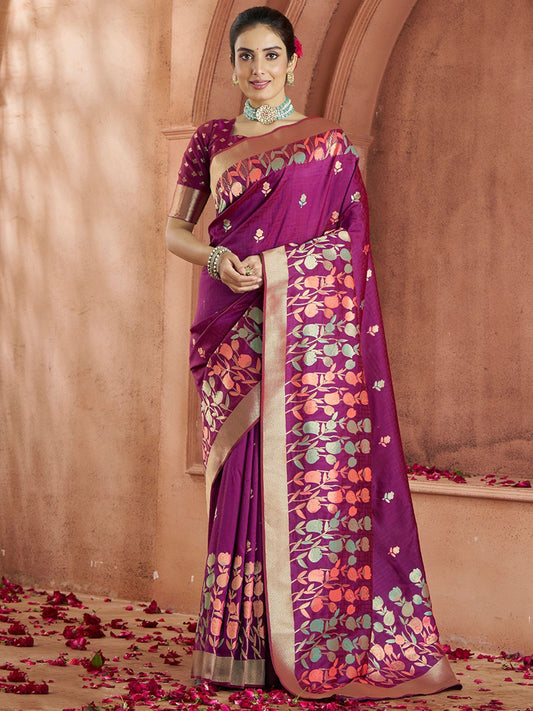 Wine Banarasi Saree for wedding