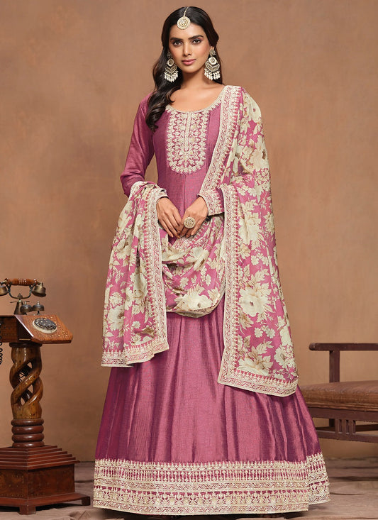 Baby Pink colour Gown Party Wear