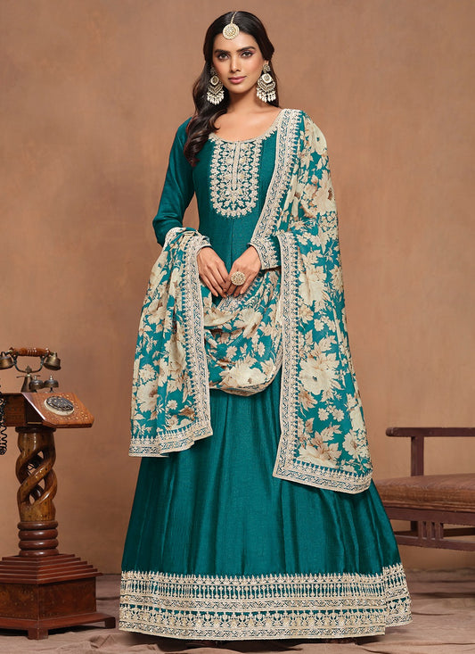 Rama embroidery work gown for women online shopping