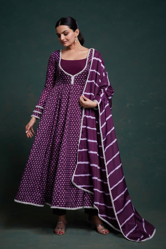 Purple color organza salwar suit for party
