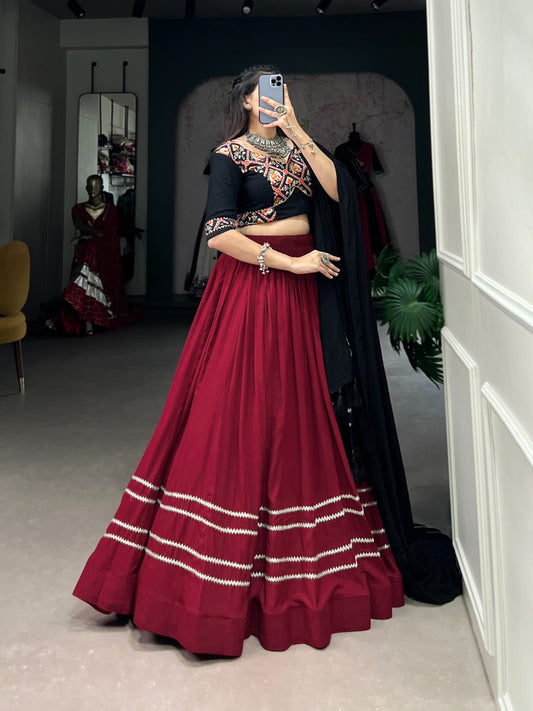 Maroon traditional chaniya choli with price