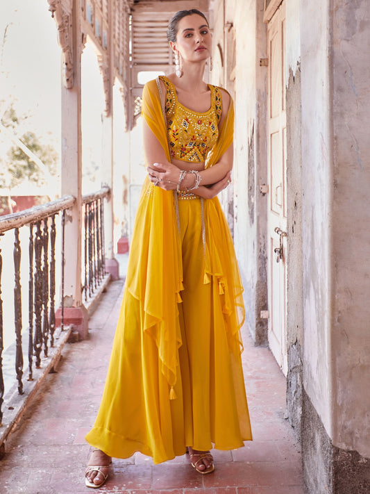 Yellow Georgette Suit design