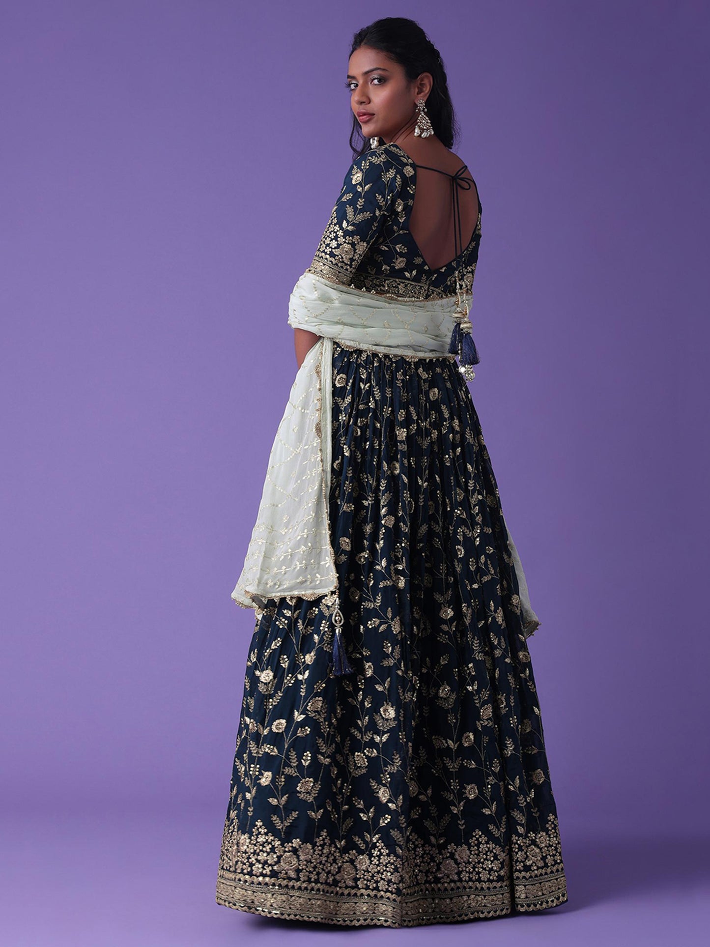 Wedding wear blue color chaniya choli in USA