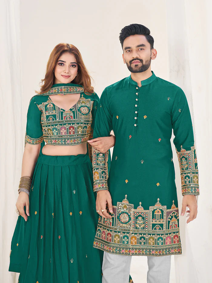 Couple Lehenga and Sherwani for Wedding