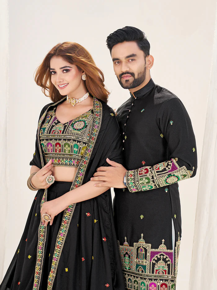 Black color function wear lehenga suit with online USA